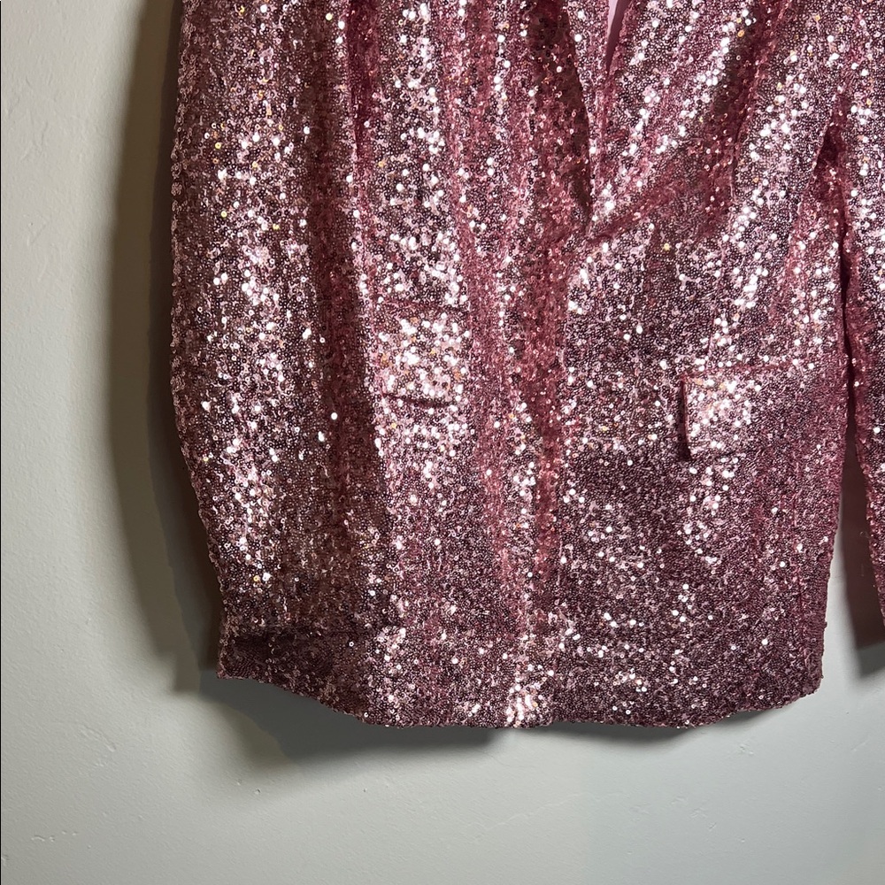 Peach Love Pink Women’s Sequin Blazer Jacket Festival, Western, Like new Medium - Picture 6 of 8